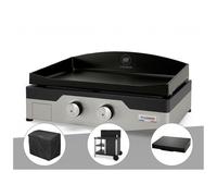 Plancha gaz signature allure 260 duo + housse de protection + chariot + couvercl