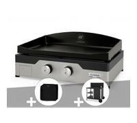 Plancha gaz signature allure 260 duo + housse de protection + desserte - le marq