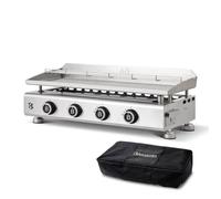 Plancha gaz Silvia IIG Evo Inox 4 feux - BRASERO BY FAVEX - Plaque inox 84 x 34 cm - 12 convives - Housse incluse - LONGTIME®