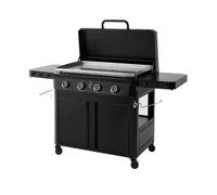 BRASERO BY FAVEX - Plancha gaz Stellar 900 sur chariot 4 feux - Plaque inox XXL 86 x 53 cm - 16 kW - Jusqu'à 12 à 14 convives - Capot inclus