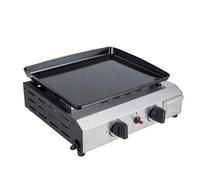Plancha gaz - WERKA PRO - WERKA PRO - 2 brûleurs 4,8 kW - Plaque émaillée amovible - Bac à graisse intégré