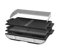 Plancha-gril électrique - RIVIERA&BAR - Noir et INOX - 2300 Watt - Plaques anti-adhésives