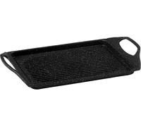 Plancha Grill 43 X 27 Cm - Revêtement Façon Pierre Sans Pfoa - Fonte D'Aluminium - Poignées Silicone Amovibles - Tous Feux Dont Induction, Ancien Manche[PLA6121384]