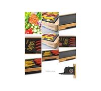 Plancha grill électrique en aluminium et bambou 2200 W Grande surface de cuisson antiadhésive
