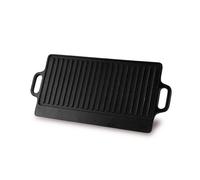 Baumalu Plancha en fonte réversible 38 x 23 cm – noire – pour gaz et four
