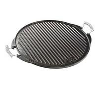 VAELLO Plancha en fonte émaillée réversible Ø43 cm – face striée/lisse – noire