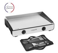 Plancha électrique LAGRANGE Pro 65L noir 2 brûleurs à poser, 65x40 cm + kit d'accessoires