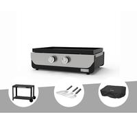 Plancha ORIGINAL Gaz 260 Duo + Desserte + Kit 3 spatules + Housse de protection - Le Marquier