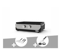 LE MARQUIER Plancha Original Gaz 260 Duo + Kit 3 spatules + Kit de Nettoyage