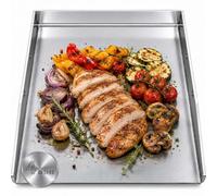 Plancha Plaque de cuisson 40 x 30 cm en acier inoxydable 4 mm ouverte avec