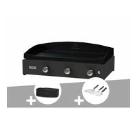 Plancha pure 375 noire gaz + housse de protection + kit 3 spatules - le marquier
