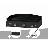 Plancha Pure 375 noire gaz + Housse de protection + Kit de nettoyage - Le Marquier