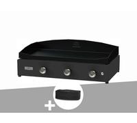 Plancha Pure 375 noire gaz + Housse de protection - Le Marquier