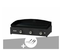 Plancha pure 375 noire gaz + kit 3 spatules - le marquier