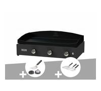 Plancha pure 375 noire gaz + kit de nettoyage + kit 3 spatules - le marquier