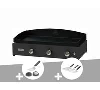 Plancha Pure 375 noire gaz + Kit de nettoyage + Kit 3 spatules - Le Marquier