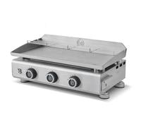 Plancha Silvia EVO 3 Feux - BRASERO - Plaque Inox de 67 x 34 cm - Piezo intégré - Tiroir graisse avec jauge de niveau - 7,95 kW