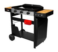 Somagic – Plancha à gaz Solia 350 sur chariot, 3 brûleurs, plaque fonte émaillée