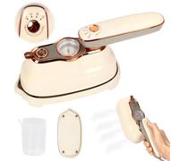 Plancha Vertical Vapor, 1200W Pliable Portable Plancha de Viaje, Plancha Vapor avec Réservoir d'eau 200 ml, Utilisation à Sec ou Humide,15s De Chauffage Rapide, 2 Modes de Repassage, Beige