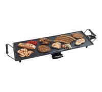 Bestron Plancha électrique, Barbecue electrique XL avec revêtement anti-adhésif, Gril de table pouvant jusqu'à 6 personnes, Surface de cuisson extra longue, Couleur: noir