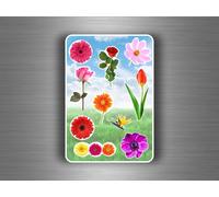 Planche 10 Gommettes Autocollants Stickers Enfant Carte Diy Scrapbooking Fleurs
