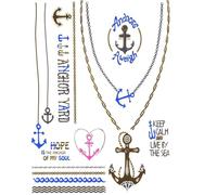 Planche 11 Tatouages éphémères métallique waterproof Tatoo temporaire or ancre