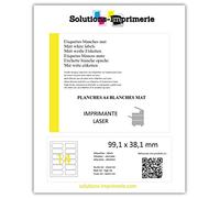 Planche 14 Étiquettes Polyéthylène blanc 99.1 X 38.1 mm Ultra-résistante, imperméable. étiquette plastifiée, synthétique. étiquette autocollante extérieur waterproof - pour imprimante laser (50)