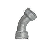 Planche 41, 45°, IG/IG, Rp 1, température de fonctionnement -20 °C à 300 °C, fonte noire, galvanisée à chaud, DIN EN 10242.