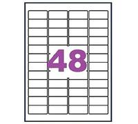 Planche 48 Étiquettes Polyéthylène blanc 45.7 X 21.2 mm Ultra-résistante, imperméable. étiquette plastifiée, synthétique. étiquette autocollante extérieur waterproof - pour imprimante laser (20)