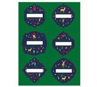 Planche 6 Étiquettes Adhésives Cadeaux Noël - Vert G