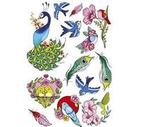 Planche 9 x 13 cm Tatouages ephemeres Enfant - Les Oiseaux