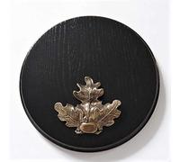 Planche à armes - Plaque de trophée ronde - Foncé AF - 19 cm - Avec feuille de chêne - Grande feuille de couverture