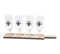 Planche à bière 4 verres pression - Amadeus - Marron - Beige G