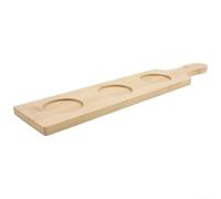 Planche à bière en bois avec 4 emplacements - Plateau de service en chêne massif pour verres de dégustation - Accessoires de bar 38 cm (3 trous)