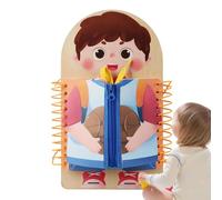 Planche à Boutons,Jouets d'apprentissage des Compétences de Base | Jeu Bois Portable pour Apprendre Fermetures Éclair Lacets et Boucles pour Maison Voiture École Maternelle