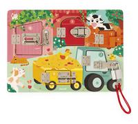 Janod Jeu éducatif Planche à cadenas La Ferme