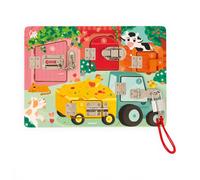 Janod Jeu éducatif Planche à cadenas La Ferme