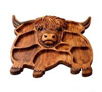 Planche à charcuterie en bois massif avec silhouette de vache distincte pour un service fonctionnel et une décoration rustique dans des environnements de ferme modernes (plateau-A)