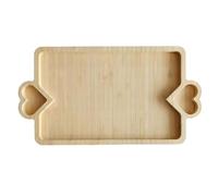 Planche à charcuterie en forme de cœur Assiette double en forme de cœur Assiette à dîner Plateaux et plateaux de service en bois Plateau de service de la Saint-Valentin pour collation (F, One Size)