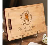Planche à charcuterie gravée - Planche à découper personnalisée pour couples, mariage, pendaison de crémaillère, fiançailles, anniversaire, nouvelle maison ou idée cadeau de fête