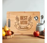 Planche à charcuterie gravée sur mesure - Idée cadeau pour maman, grand-mère ou belle-mère, idéal pour anniversaire, fête des mères, Noël, décoration d'intérieur