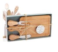 Planche à Charcuterie Set | Plateau Apéritif | Plateau Viande Bois avec Ustensiles et Étiquette Merci pour Maison Cadeau Fête Famille Anniversaire Invités