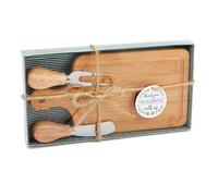 Planche à Charcuterie Set - Plateau Apéritif | Plateau Viande Bois avec Ustensiles et Étiquette Merci pour Maison Cadeau Fête Famille Anniversaire Invités