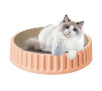 Planche à chat robuste avec roulement rond 30 x 30 cm, colonne ondulée épaisse, base en carton de longue durée, structure double face | design stable et antidérapant pour chatons