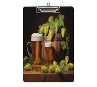 Planche à clip A4 pouvant contenir 100 feuilles de cônes de bière et de houblon en acrylique pour restaurants, entreprises, extérieur