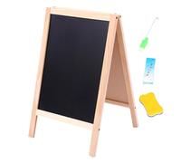 Planche à craie à double face pliable double face 16x10 pouces de chevalet en bois avec marqueur de craie Box pour les enfants l'âge 3 ans. Dessin peinture