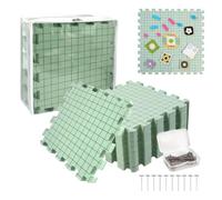 Planche à crochet pour bloquer la grille emboîtable avec carrés | Planche de blocage au crochet avec broches pour ateliers de bricolage, bricoleurs, débutants, femmes, hommes, vert