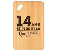 Planche à découper 14 ans et plus beau que jamais - Plateau Apéro en Bambou Cadeau Original Cuisine Barbecue