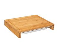 5five Planche à découper Bac – Bambou 35 x 28 cm avec bac inox