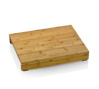 kela Planche à découper avec bacs de récupération 46 x 36 x 7 cm KENINA, Planche à découper en bambou grande avec 3 bacs intégrés en acier inoxydable, planche en bois